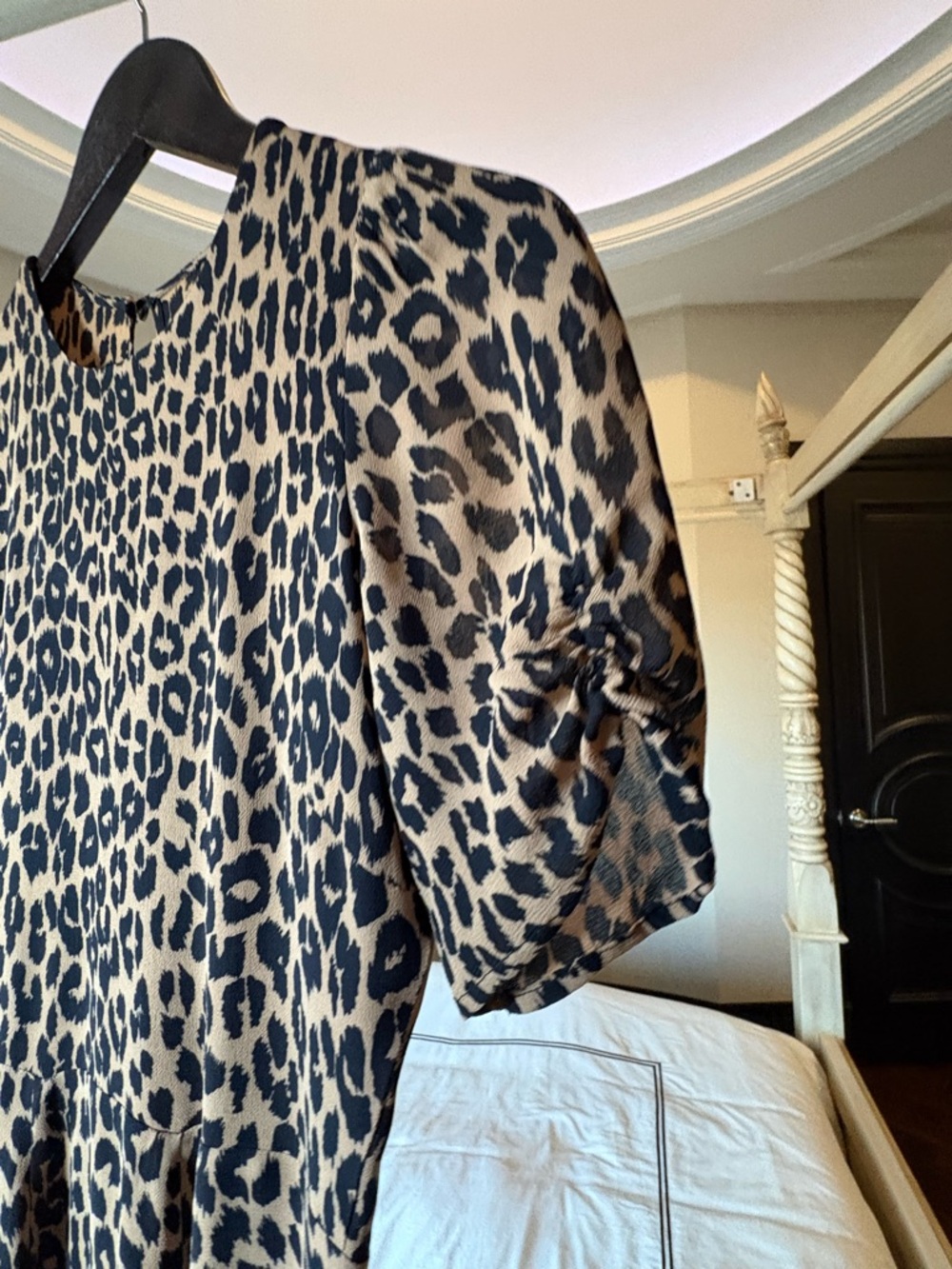Reformation Leopard Print Dress in Black and Tan